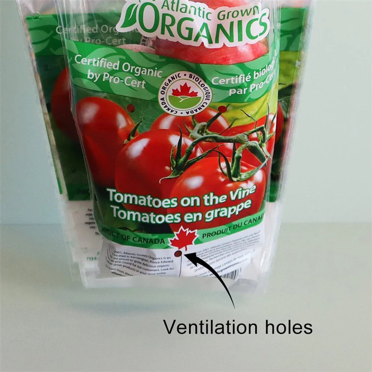 Fresh vegetable breathable plastic bag